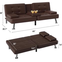2 Seat Couch with Cup-Holders