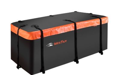 MeeFar Hitch Mount Cargo Carrier Bag Soft Shell 100% Waterproof 19.7 Cubic Feet (59" 24" 24") Include 8 Reinforced Straps For Truck Pickup All Vehicle