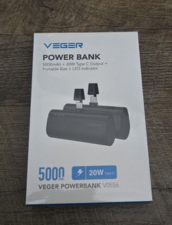 VEGER 2 Packs of Small USB C Portable Chargers, 5000mAh Power Bank Fast Charge Travel Essentials Battery Pack Compatible