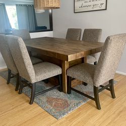 Wood Dining Table And 6 Chairs. 