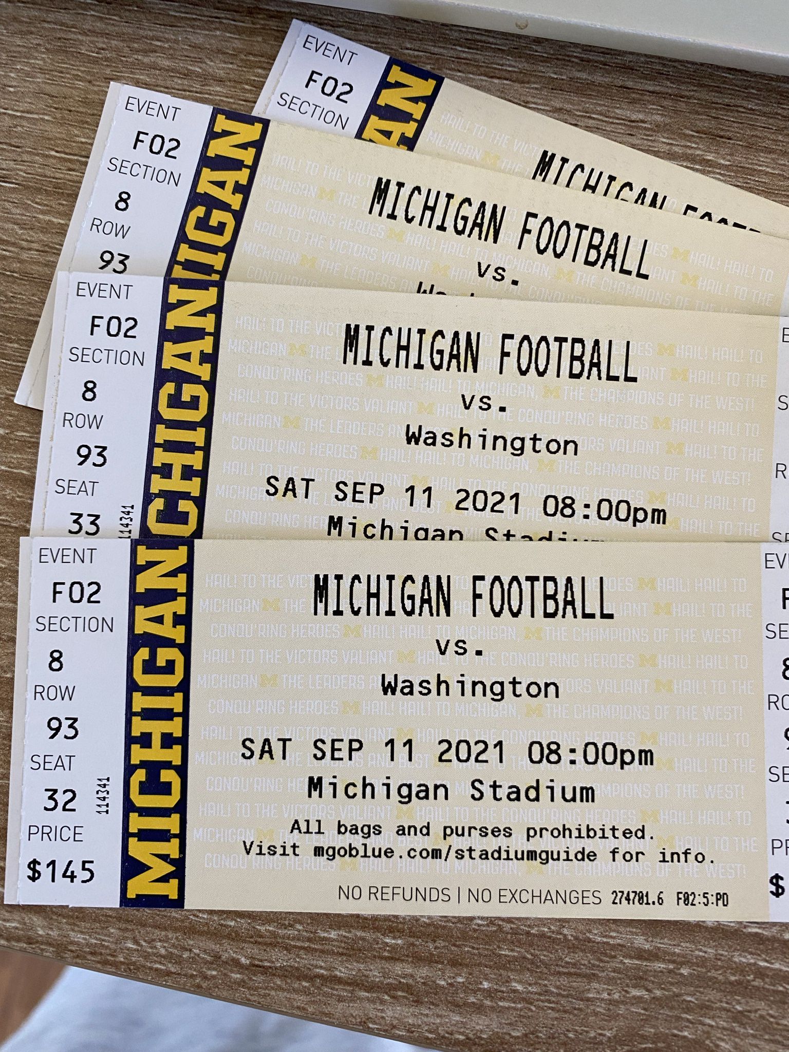 UW vs Michigan Tickets (1-4) Saturday Sept 11