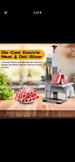 650W Commercial Electric Meat Bone Saw，w/Adjustable Slice Thickness Meat Bone Cutting Machine Cutter