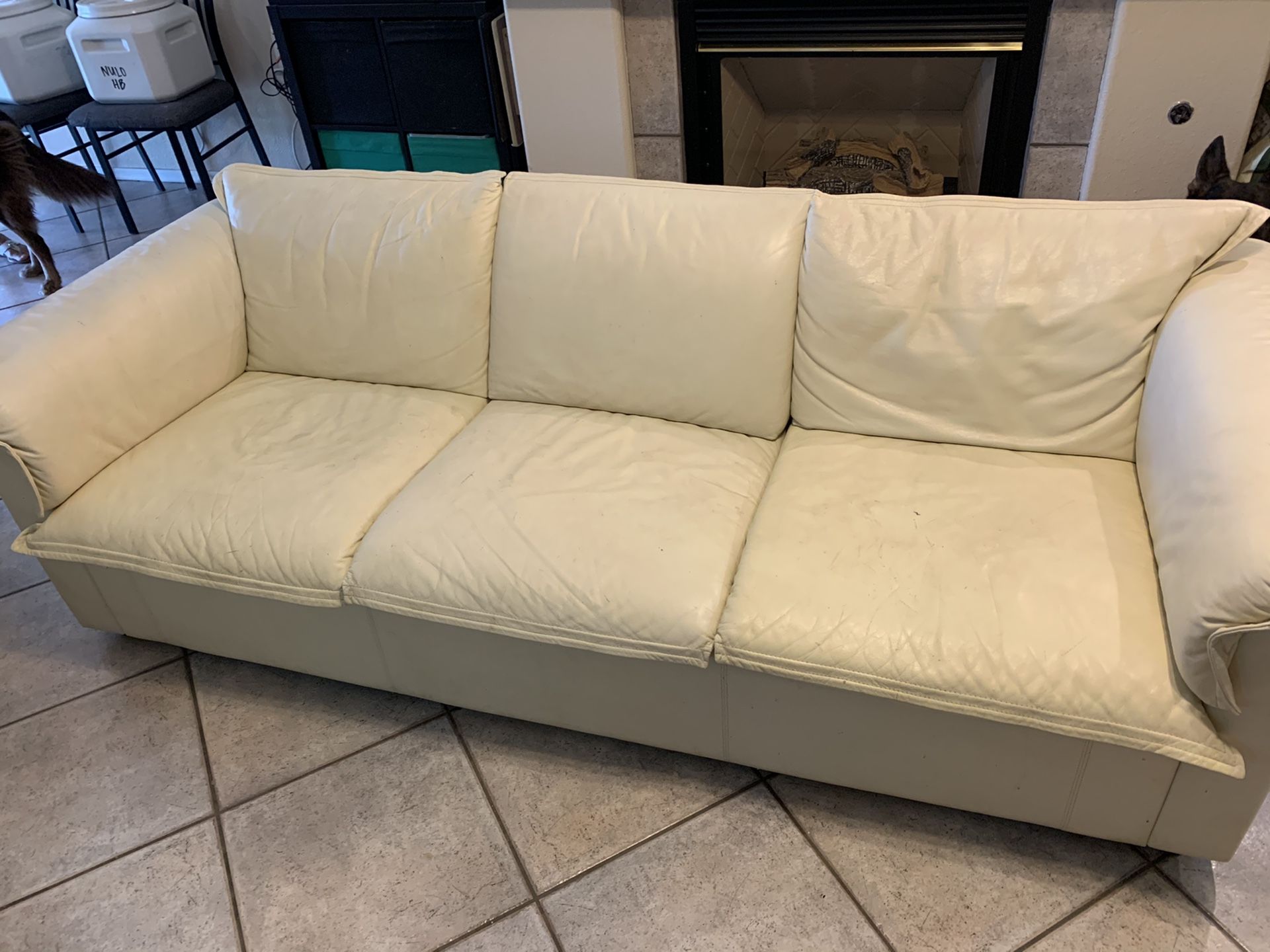 White Leather Couches