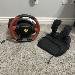 Racing Steering Wheel And Gas/brake Pedals For Xbox