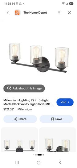 Millennium Lighting 3-Light Matte Black Vanity Light