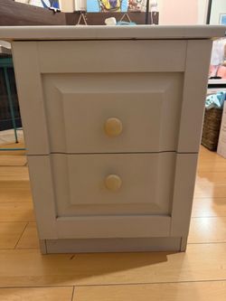 Solid 2-Drawer Nightstand / Side Table – Light Grey