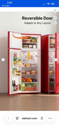 Upstreman 7.7 Cu.ft Top Freezer Refrigerator, 2 Door Top Mount Fridge Large Apartment Refrigerator with Freezer, BD75 Red