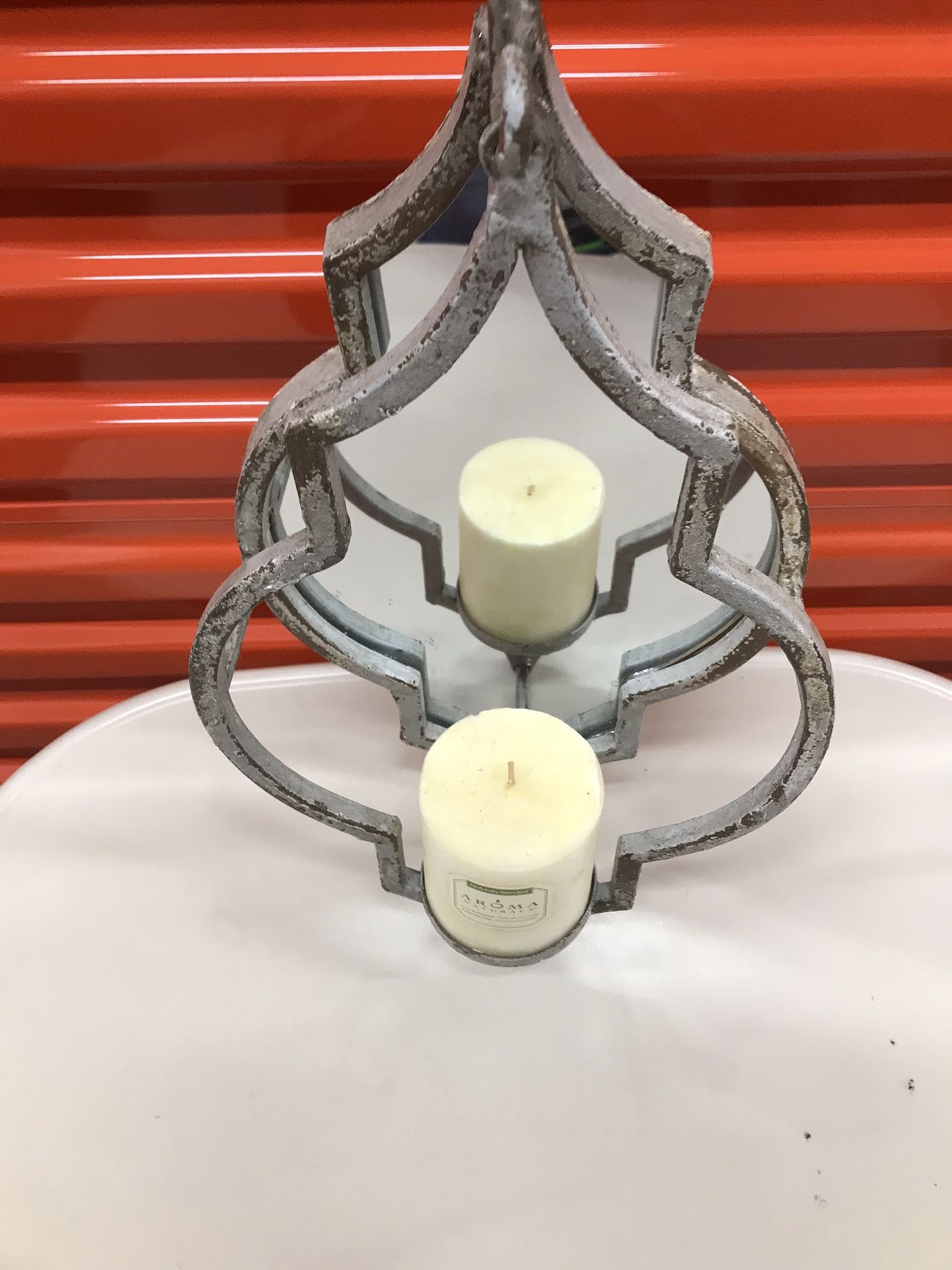 Hanging Candle Holder W/Mirror