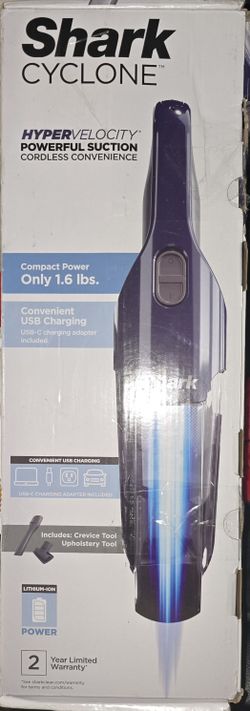 Shark Cyclone PET Handheld Vacuum with 8" Crevice Tool, HyperVelocity Suction, Navy Blue/Grey, CH701