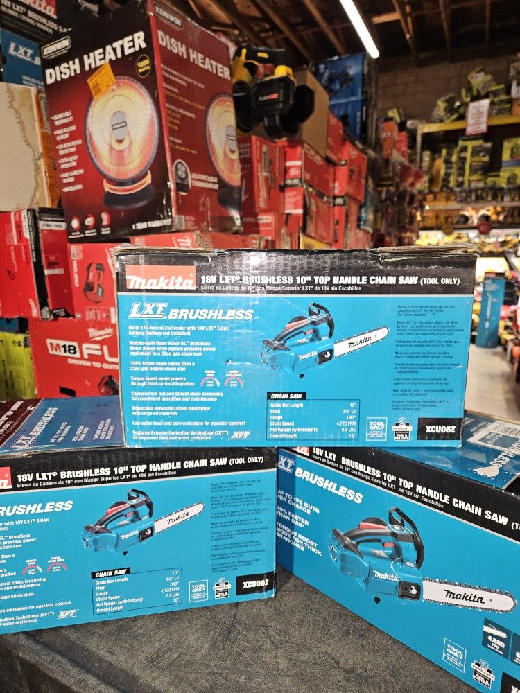 MAKITA 18V CORDLESS BRUSHLESS 10"IN CHAINSAW TOOL ONLY NEW
