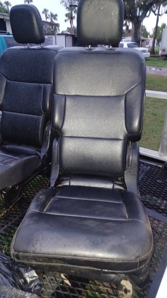New Black Leather Bucket Seats
