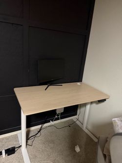 Desk and monitor