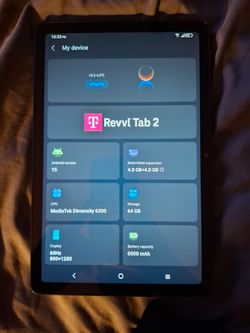 Network unlocked 5g T-Mobile revvl tab 2 64gb