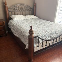 Queen Size Bed, Dresser and Light stand.
