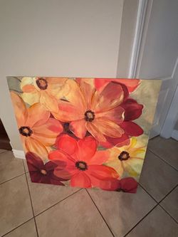 Orange and Red Flower Canvas from Kirklands