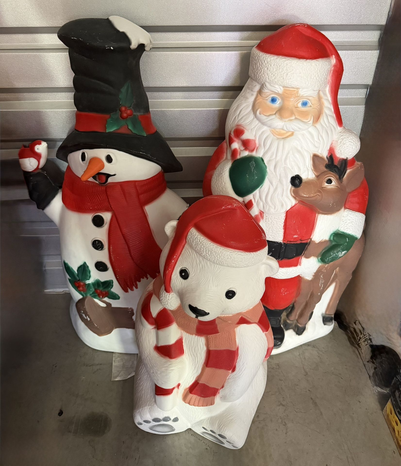 Vintage Christmas Light-Up Blow Molds- Great Working Shape-(SET OF 3)