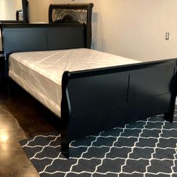 Brand New Black Full Size Bed Frame With New Mattress/Fast Delivery