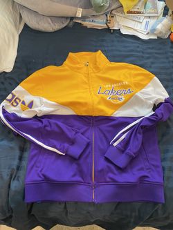 Lakers Warm Up Jacket Pants Sweat Pants Purple And Gold