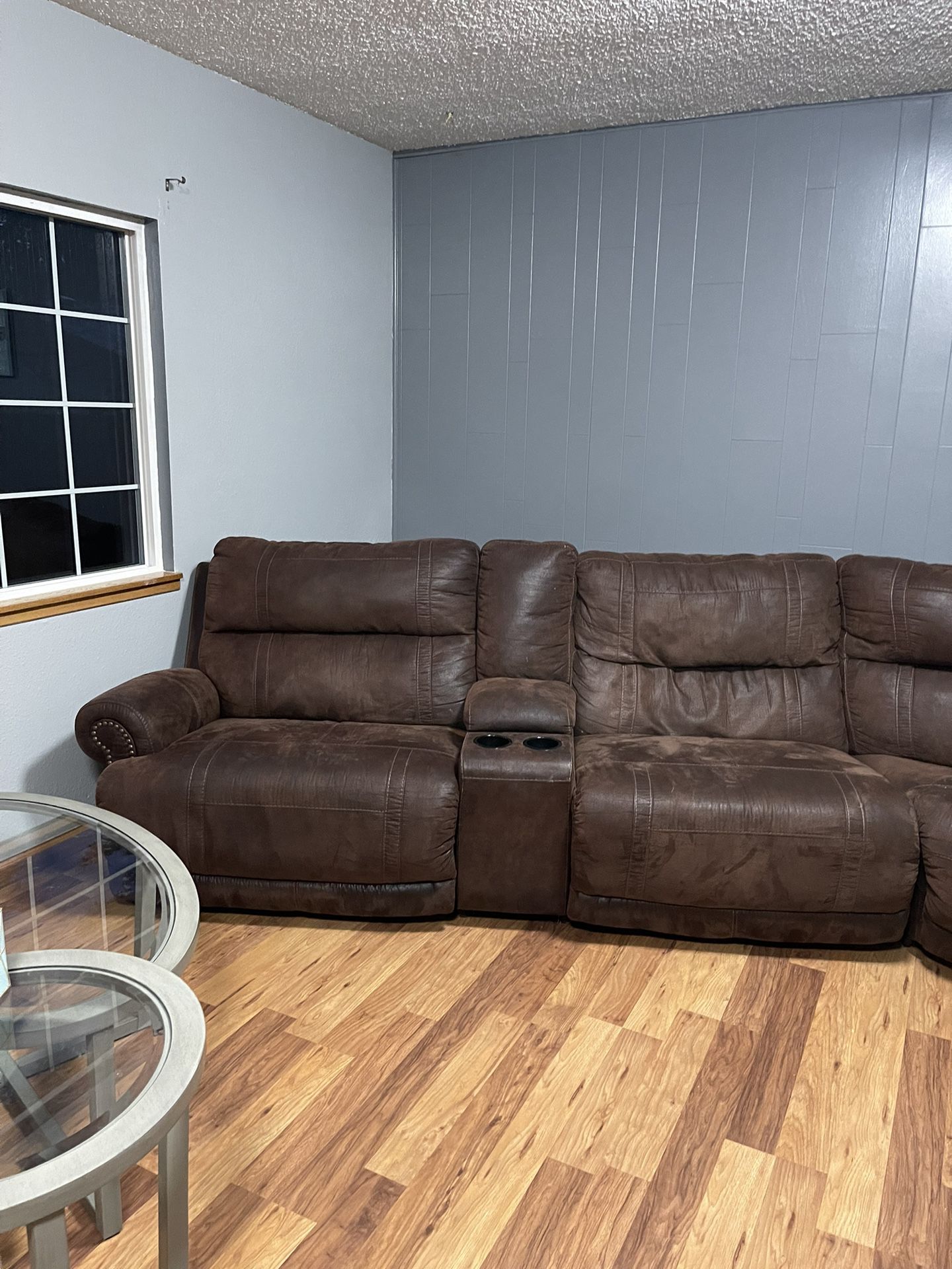 Large Brown Reclining Sectional