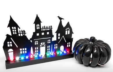 Halloween decor prices Led houses set of 2 total set of 4 prices