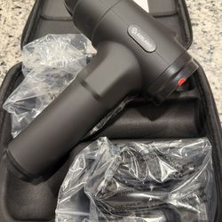 Aerlang XL massage gun with LED touchscreen,  6 attachments, and carrying case