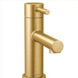 MOEN Align Single Hole Single-Handle Bathroom Faucet in Brushed Gold