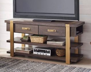 Lana Modern 60in Brown Ash 3-In-1 TV Console