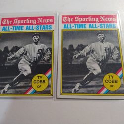 1976 Topps Ty Cobb Baseball Card Lot Of 2