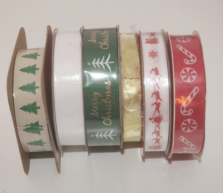 Christmas Holiday Ribbons (6 Rolls) BNIP