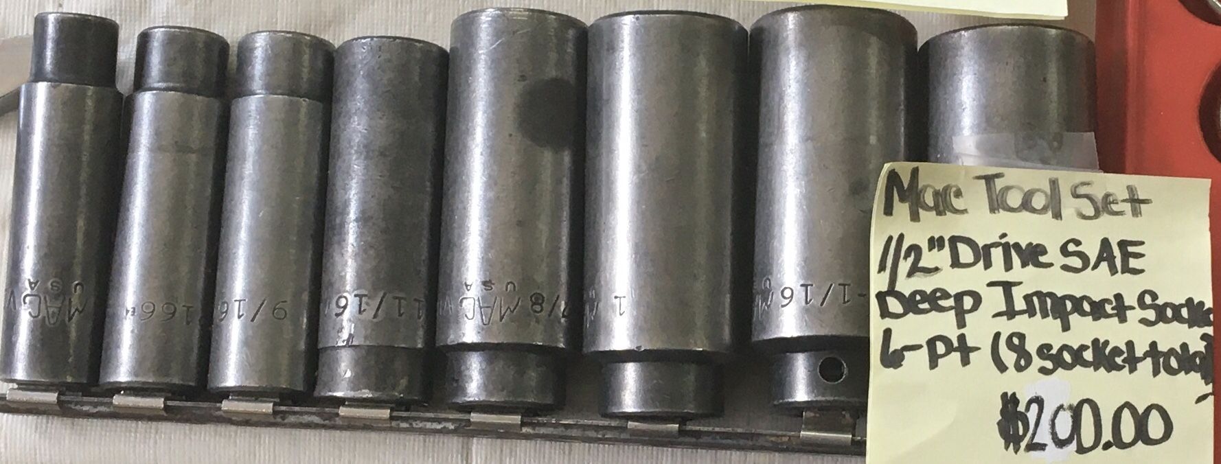 Mac 8 total 1/2” Drive Deep Impact Socket Set