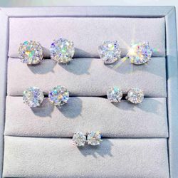 Real Moissanite earrings 100% pass diamond test for men and women 