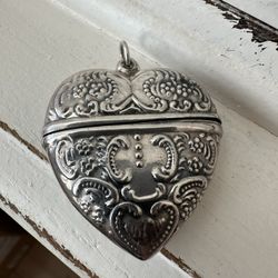 Gorgeous Large Sterling Heart Pendant 