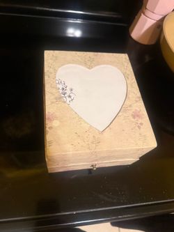 Decorative Wooden Keepsake Box with Heart