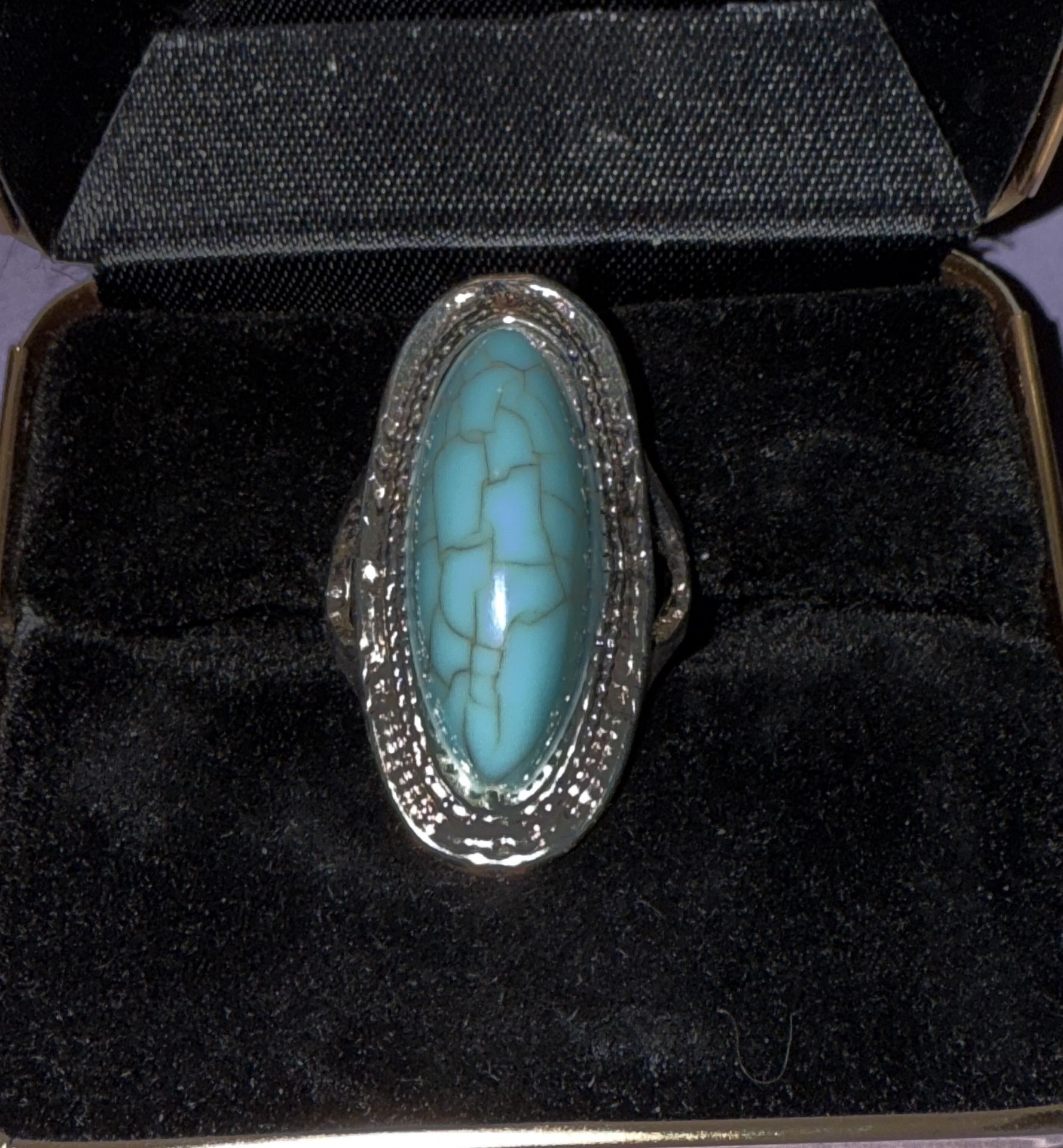 Turquoise And Silver Ring Size 4.5
