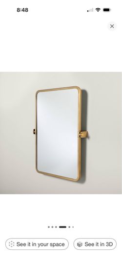 22"x30" Rectangular Bathroom Vanity Pivot Mirror Brass Finish - Hearth & Hand™ with Magnolia: Wall Mount, Tilt Feature