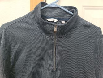 Calvin Klein Men's Gray Quarter-Zip Pullover Sweatshirt Size Large