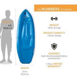 Blue Youth Wave Kayak with Paddles-Used