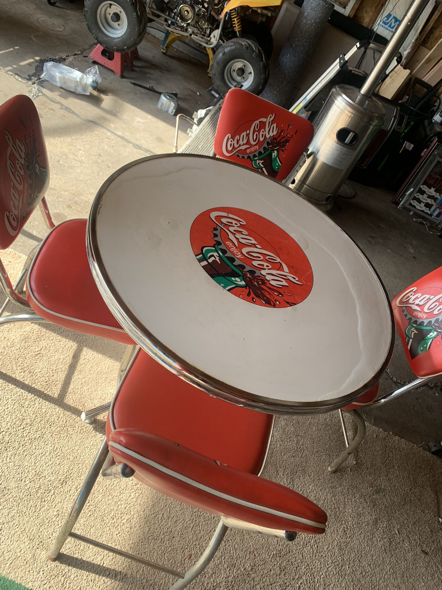50,s Coca-Cola table and chairs