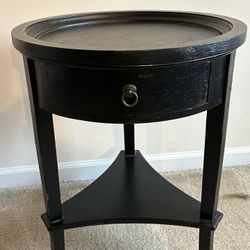 Sculpted Vintage End Table With Drawer