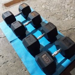 Rubber Coated Dumbbells Set 85lbs,90lbs 