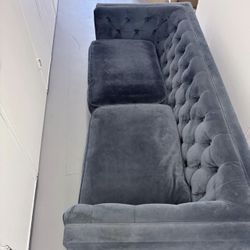 Blue Velvet World Market Sofa 