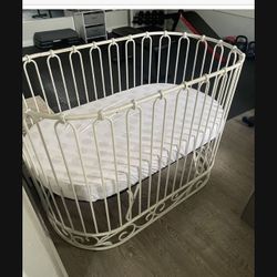 Metal Oval Baby Crib $350