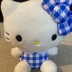 Blue Plaid Hello Kitty