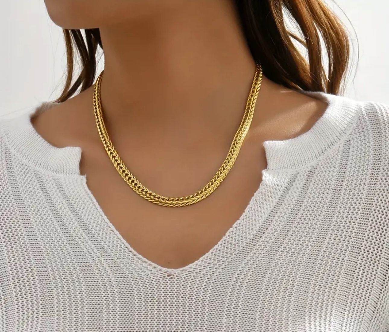 Hip Hop Style Luxury Snake Chain 14K gold Plated stainless steel  Necklace 