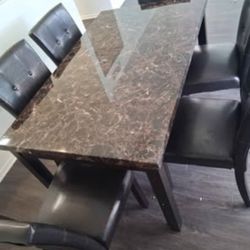 SPECIAL/7pcs FAUX Marble Dining set