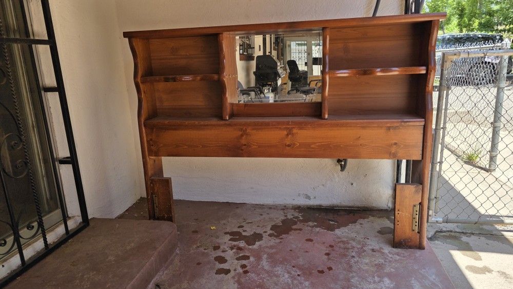 Queen headboard with mirror