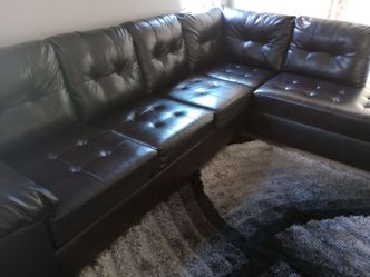 Sectional tufted L shaped sofa