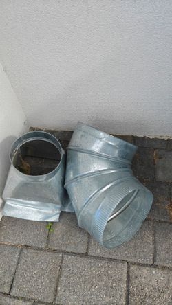 Galvanized steel HVAC register boot and elbow duct parts