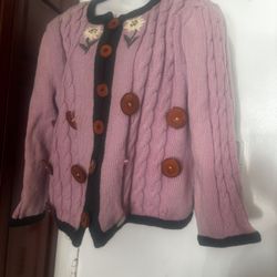 Rare Ortrud Rainer Embroidered Cardigan Vest Vintage Jacket y2k sweater Cardigan
