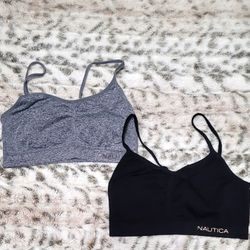 Nautica Women's Black and Gray Sports Bra Set